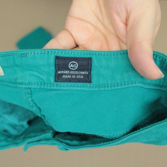 AG Adriano Goldschmied Stevie Ankle Slim Straight Jeans Women's Size 26 Teal - Picture 8 of 9